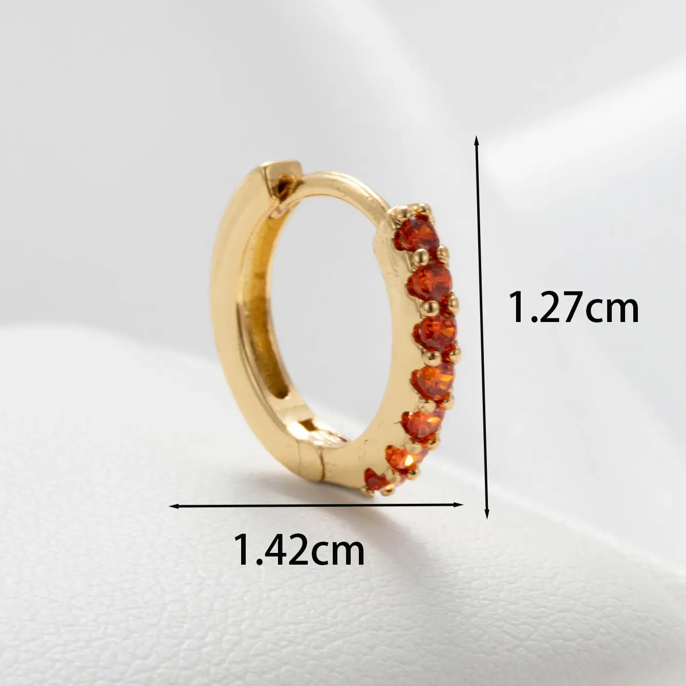 1 Piece Simple Series Classic Round Copper  Gold Color Zircon Women's Hoop Earrings h5 